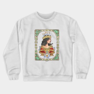 Evergreen Lady Goddess Saint Lucy Inspired Art Nouveau Christmas Spirits of Winter Series Crewneck Sweatshirt